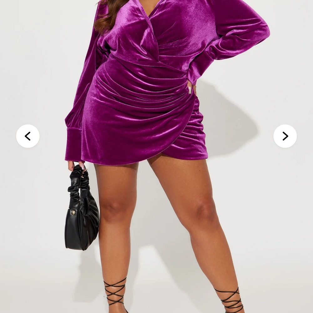 Fashion Nova Rich Purple Velvet Dress